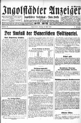 Ingolstädter Anzeiger Montag 14. April 1930