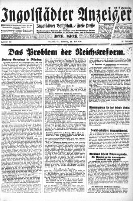 Ingolstädter Anzeiger Mittwoch 28. Mai 1930