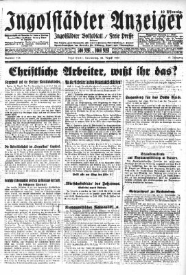 Ingolstädter Anzeiger Donnerstag 28. August 1930