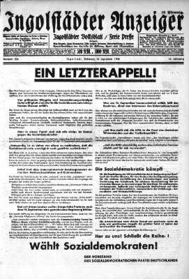 Ingolstädter Anzeiger Mittwoch 10. September 1930