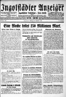 Ingolstädter Anzeiger Montag 29. September 1930