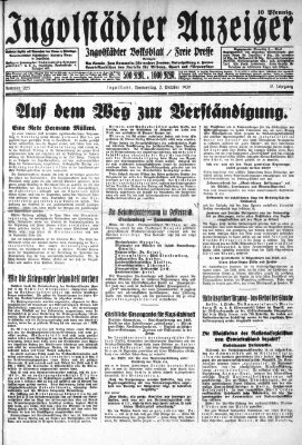 Ingolstädter Anzeiger Donnerstag 2. Oktober 1930