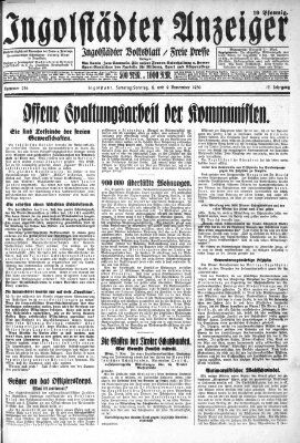 Ingolstädter Anzeiger Sonntag 9. November 1930