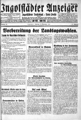 Ingolstädter Anzeiger Dienstag 18. November 1930