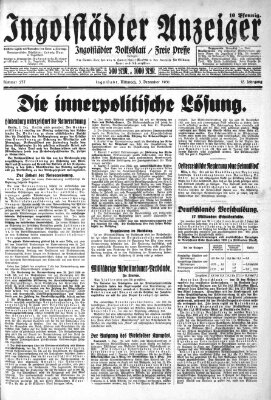 Ingolstädter Anzeiger Mittwoch 3. Dezember 1930