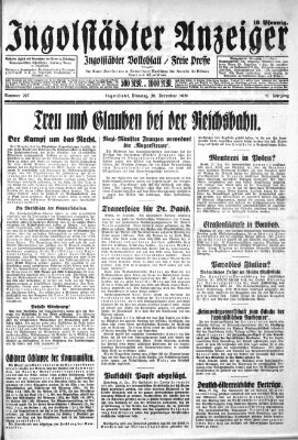 Ingolstädter Anzeiger Dienstag 30. Dezember 1930