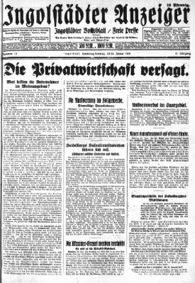 Ingolstädter Anzeiger Samstag 24. Januar 1931