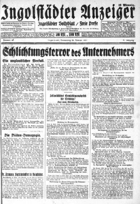 Ingolstädter Anzeiger Donnerstag 26. Februar 1931