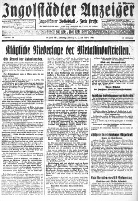 Ingolstädter Anzeiger Sonntag 22. März 1931