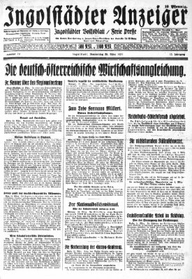 Ingolstädter Anzeiger Donnerstag 26. März 1931