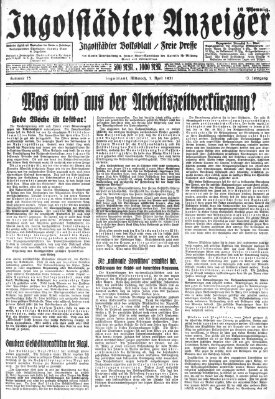 Ingolstädter Anzeiger Mittwoch 1. April 1931