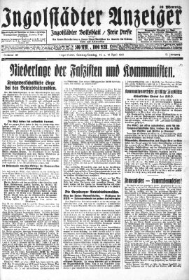 Ingolstädter Anzeiger Sonntag 12. April 1931