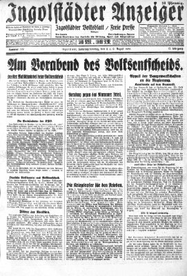 Ingolstädter Anzeiger Saturday 8. August 1931
