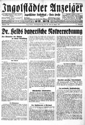 Ingolstädter Anzeiger Samstag 29. August 1931