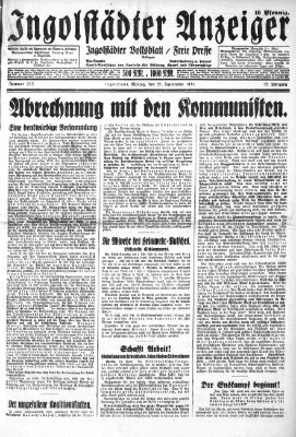 Ingolstädter Anzeiger Montag 21. September 1931