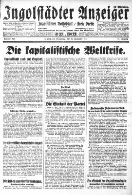 Ingolstädter Anzeiger Donnerstag 24. September 1931