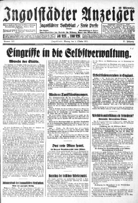 Ingolstädter Anzeiger Montag 5. Oktober 1931