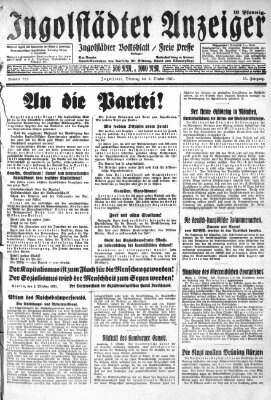 Ingolstädter Anzeiger Dienstag 6. Oktober 1931