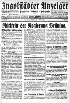 Ingolstädter Anzeiger Thursday 8. October 1931