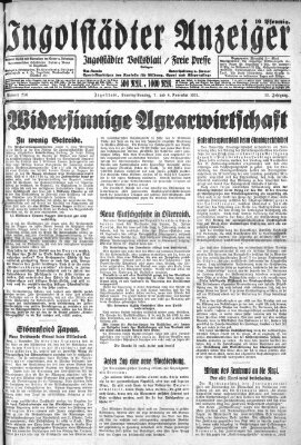 Ingolstädter Anzeiger Samstag 7. November 1931