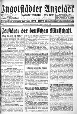 Ingolstädter Anzeiger Sonntag 22. November 1931