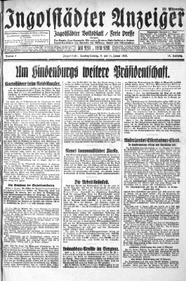 Ingolstädter Anzeiger Sonntag 10. Januar 1932