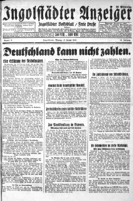 Ingolstädter Anzeiger Dienstag 12. Januar 1932