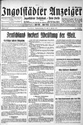 Ingolstädter Anzeiger Samstag 20. Februar 1932