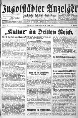 Ingolstädter Anzeiger Sonntag 3. April 1932