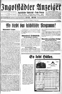 Ingolstädter Anzeiger Mittwoch 6. April 1932