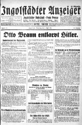 Ingolstädter Anzeiger Donnerstag 14. April 1932