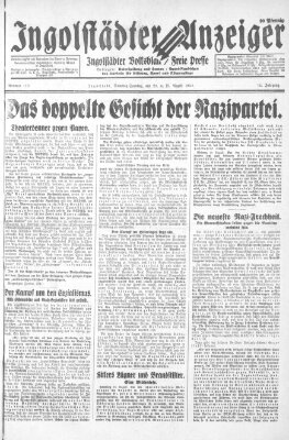 Ingolstädter Anzeiger Samstag 20. August 1932