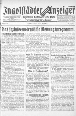 Ingolstädter Anzeiger Mittwoch 31. August 1932