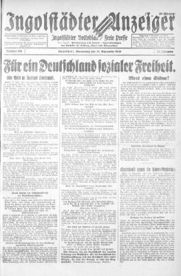 Ingolstädter Anzeiger Donnerstag 22. September 1932