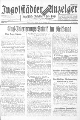 Ingolstädter Anzeiger Montag 12. Dezember 1932