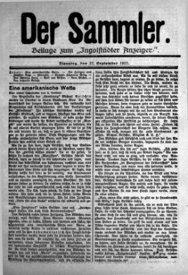 Ingolstädter Anzeiger Dienstag 27. September 1927