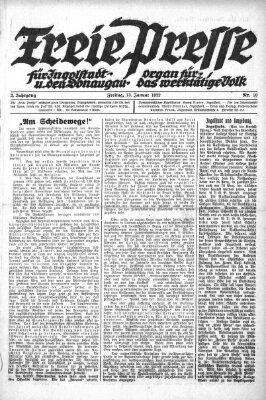 Freie Presse für Ingolstadt u. den Donaugau (Ingolstädter Anzeiger) Freitag 13. Januar 1922