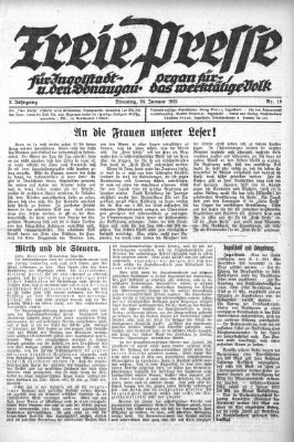 Freie Presse für Ingolstadt u. den Donaugau (Ingolstädter Anzeiger) Dienstag 24. Januar 1922