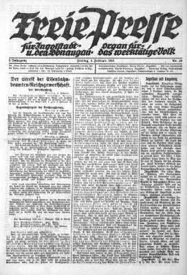 Freie Presse für Ingolstadt u. den Donaugau (Ingolstädter Anzeiger) Freitag 3. Februar 1922