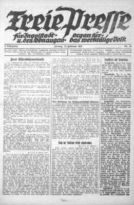 Freie Presse für Ingolstadt u. den Donaugau (Ingolstädter Anzeiger) Freitag 10. Februar 1922