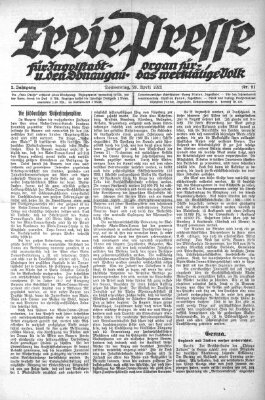 Freie Presse für Ingolstadt u. den Donaugau (Ingolstädter Anzeiger) Donnerstag 20. April 1922