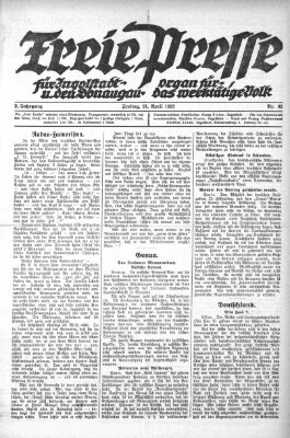 Freie Presse für Ingolstadt u. den Donaugau (Ingolstädter Anzeiger) Freitag 21. April 1922