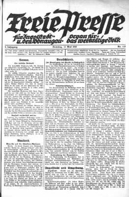 Freie Presse für Ingolstadt u. den Donaugau (Ingolstädter Anzeiger) Samstag 13. Mai 1922