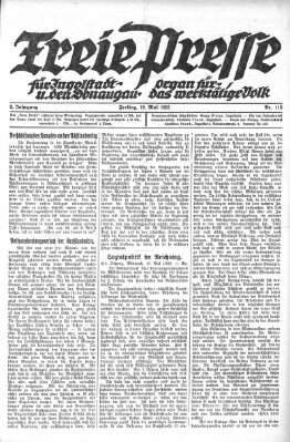 Freie Presse für Ingolstadt u. den Donaugau (Ingolstädter Anzeiger) Freitag 19. Mai 1922