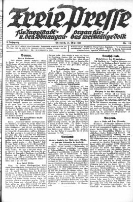 Freie Presse für Ingolstadt u. den Donaugau (Ingolstädter Anzeiger) Mittwoch 24. Mai 1922