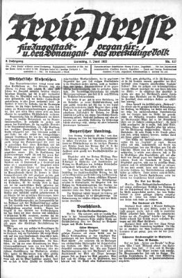 Freie Presse für Ingolstadt u. den Donaugau (Ingolstädter Anzeiger) Samstag 3. Juni 1922