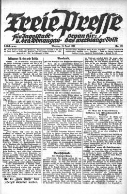 Freie Presse für Ingolstadt u. den Donaugau (Ingolstädter Anzeiger) Montag 12. Juni 1922