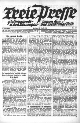 Freie Presse für Ingolstadt u. den Donaugau (Ingolstädter Anzeiger) Freitag 30. Juni 1922