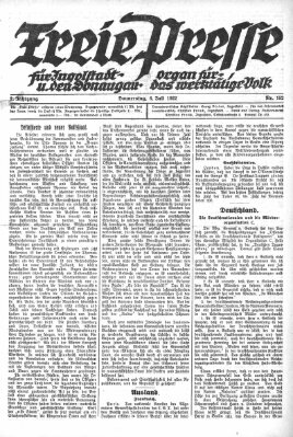 Freie Presse für Ingolstadt u. den Donaugau (Ingolstädter Anzeiger) Donnerstag 6. Juli 1922