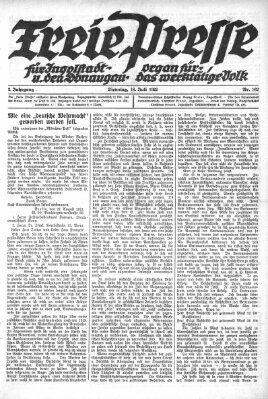 Freie Presse für Ingolstadt u. den Donaugau (Ingolstädter Anzeiger) Dienstag 18. Juli 1922